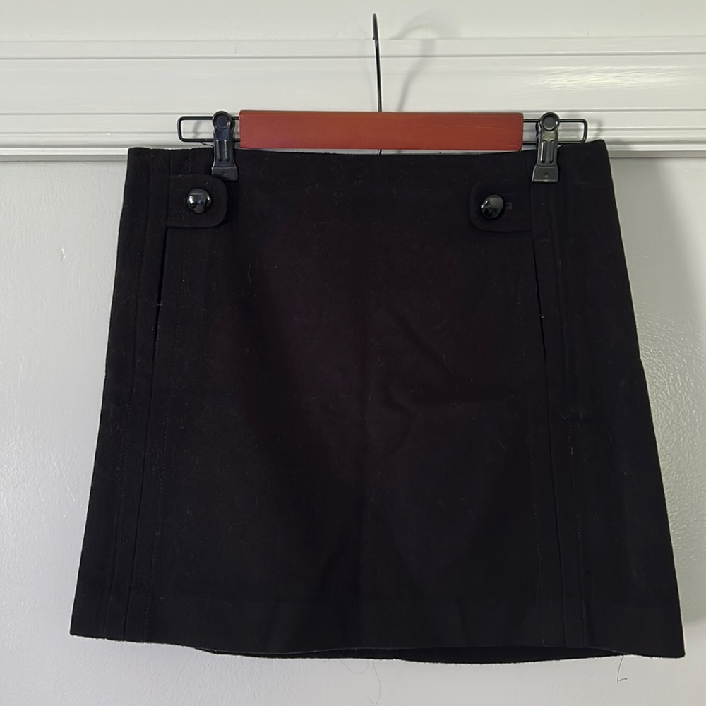 JCrew Size 2 Black Wool Skirt